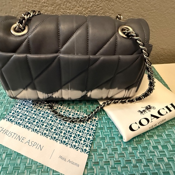 Coach Quilted Tabby 20 in Midnight Navy Tie-Dye with silver hardware, EEUC - Picture 3 of 5